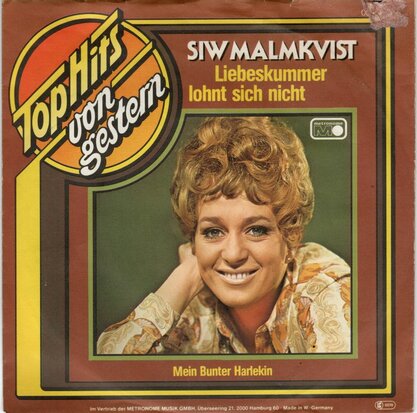 Siw Malmkvist - Liebeskummer lohnt sich nicht + Mein bunter harlekin (Vinylsingle)