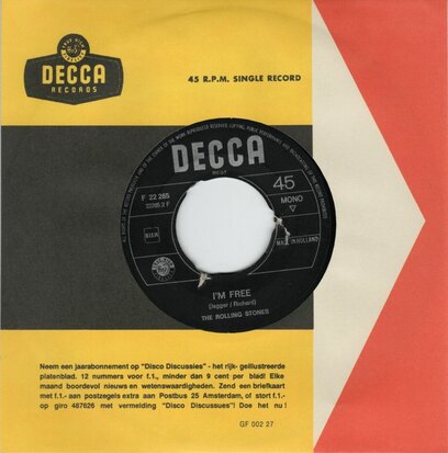 Rolling Stones - Get off off my cloud + I'm free (Vinylsingle)