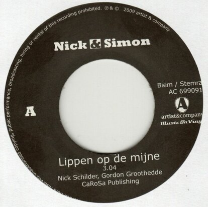 Nick en Simon - Lippen op de mijne + Rosanne (Vinylsingle)