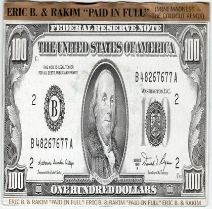 Eric B. & Rakim - Paid in full + Eric B is on the cut (Vinylsingle)
