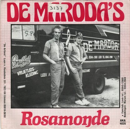 De Maroda's / Jaap & Grace - Rosamonde + Met Jou (Vinylsingle)