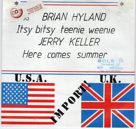 Brian Hyland / Jerry Keller - Itsy bitsy teenie weenie + Here comes summer (Vinylsingle)