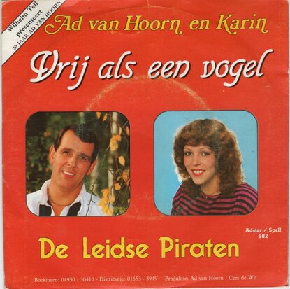 Ad van Hoorn & Karin - Vrij Als Een Vogel + De Leidse Amateurs (Vinylsingle)