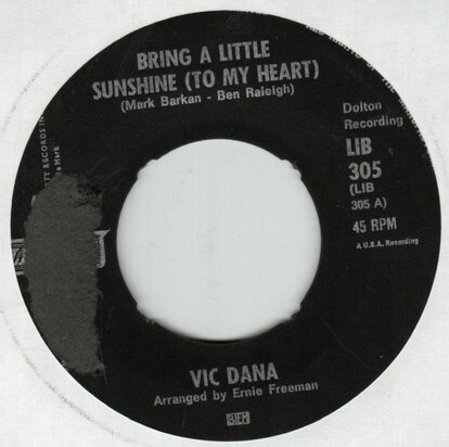 Vic Dana - Bring a little sunshine + That's all (Vinylsingle)