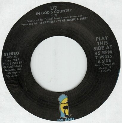 U2 - In God's country + Bullet in the sky + Running to stand still (Vinylsingle)