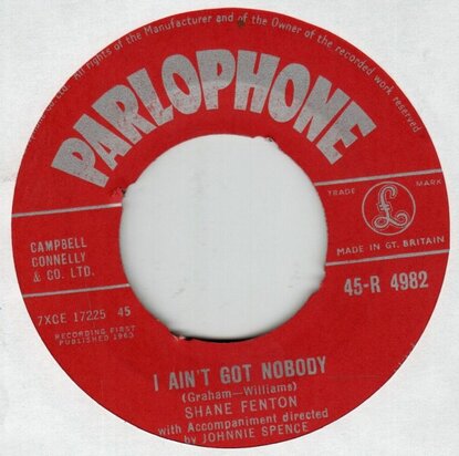 Shane Fenton - I Ain't Got Nobody + Hey Miss Ruby (Vinylsingle)