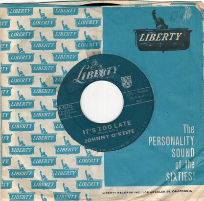 Johnny O'Keefe - She's My Baby + It's Too Late (Vinylsingle)