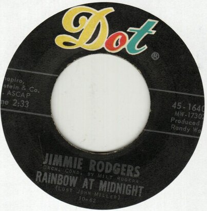Jimmie Rodgers - Rainbow At Midnight + Rhumba Boogie (Vinylsingle)