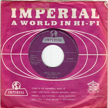 Ricky Nelson - Hello Mary Lou + Travelin' man (Vinylsingle)