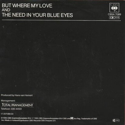 Rene Shuman - But where my love + The need in your eyes (Vinylsingle)