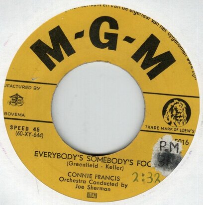 Conny Francis - Everybody's somebody's fool + Jealous of you (Vinylsingle)