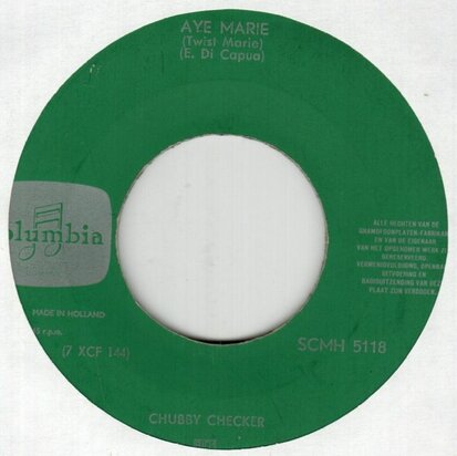Chubby Checker - Aye Marie + O sole mio (Vinylsingle)