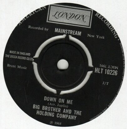 Big Brother - Down on me + Call on me (Vinylsingle)