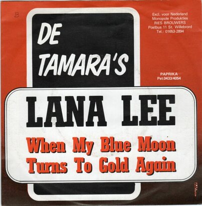 Tamara's - Lana Lee + When my blue moon turns to gold (Vinylsingle)