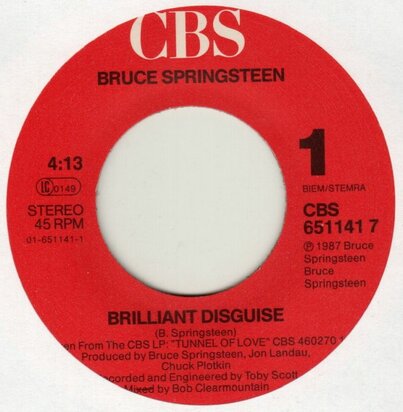 Bruce Springsteen - Brilliant disguise + Lucky man (Vinylsingle)