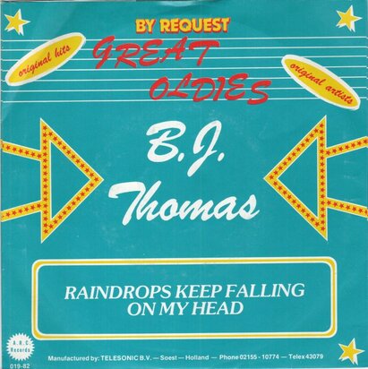 BJ Thomas / Tommy James - Raindrops keep falling on my head + Crimson and clover (Vinylsingle)