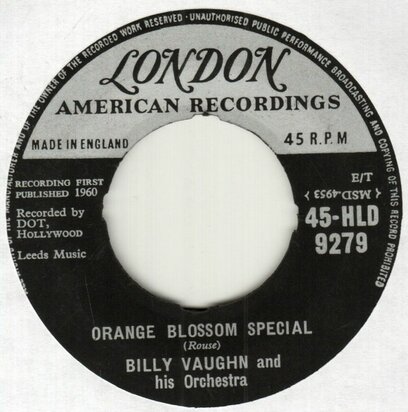 Billy Vaughn - Orange blossom special + Wheels (Vinylsingle)
