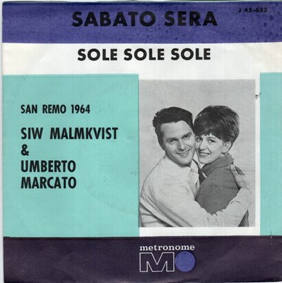 Siw Malmkvist - Sole Sole Sole + Sabato Sera (Vinylsingle)