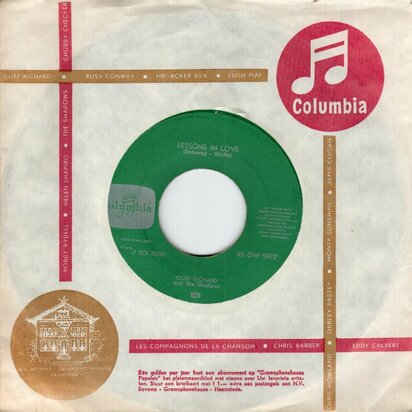 Cliff Richard - Lessons in love + First lesson in love (Vinylsingle)
