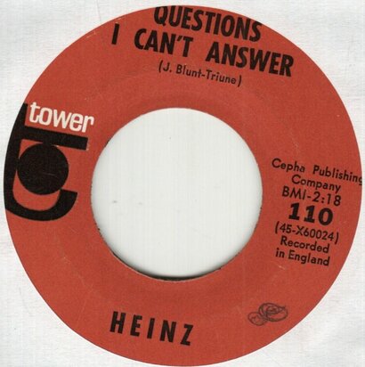 Heinz - Questions I Can't Answer + The Beating Of My Heart (Vinylsingle)