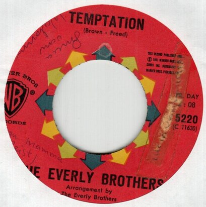 Everly Brothers - Temptation + Stick with me baby (Vinylsingle)