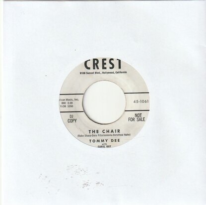Tommy Dee - The Chair + Hello, Lonesome (Vinylsingle)
