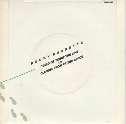 Rocky Burnette - Tired of toein'the line + Clowns from outer space (Vinylsingle)