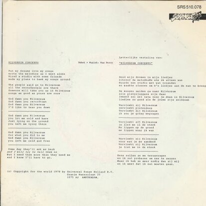 Max Parry - Hilversum Concerto + She's Leavin' (Vinylsingle)