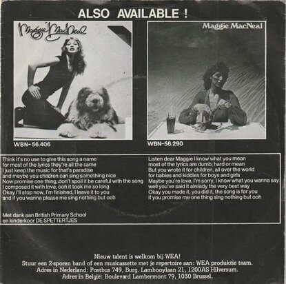 Maggie MacNeal - Ooh! + Take it easy (Vinylsingle)