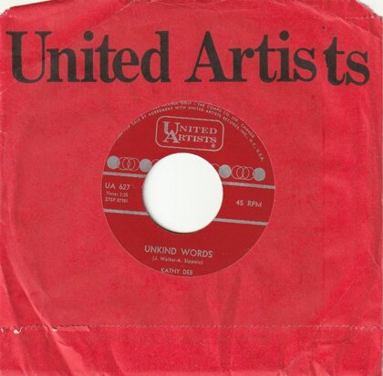 Kathy Dee - Unkind Words + Only as far as the door (Vinylsingle)