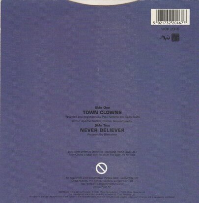 Blameless - Town Clowns + Never Believer (Vinylsingle)