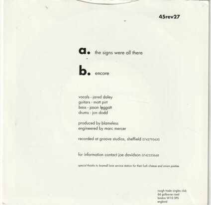 Blameless - The signs were all there + Encore (Vinylsingle)