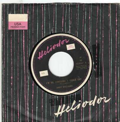Andy Williams - I'm so lonesome I could cry + The village of St. Bernadette (Vinylsingle)