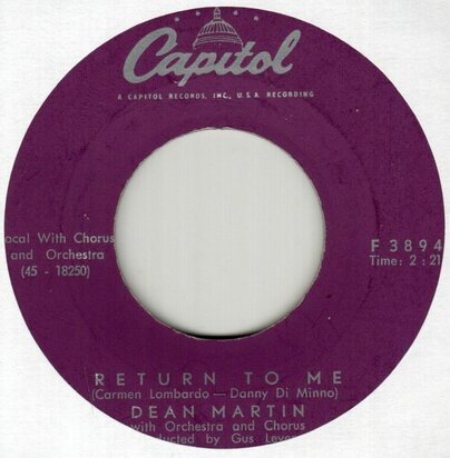 Dean Martin - Return to me + Forgetting you (Vinylsingle)