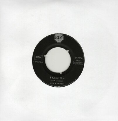 Jim Reeves - I Know One + I'm gettin' Better (Vinylsingle)