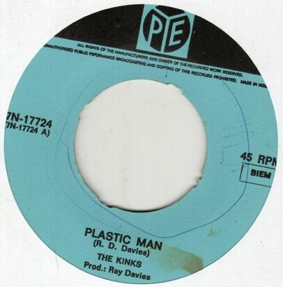 Kinks - Plastic man + King kong (Vinylsingle)