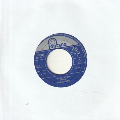 Manfred Mann - Fox on the run + Too many people (Vinylsingle)