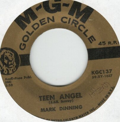 Mark Dinning - Teen angel + Bye now baby (Vinylsingle)