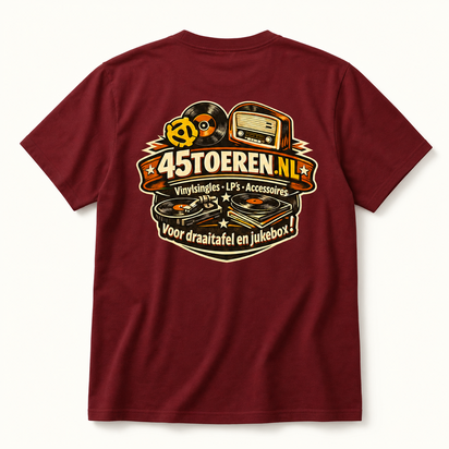 T-Shirt Wijnrood maat XL "Liever een plaat met een tikkie"