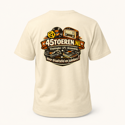 T-Shirt Beige maat L "Liever een plaat met een tikkie"