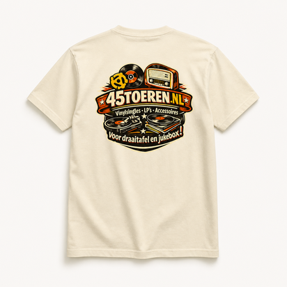 T-Shirt Beige maat XL "Met Jou wil ik wel een plaatje draaien"