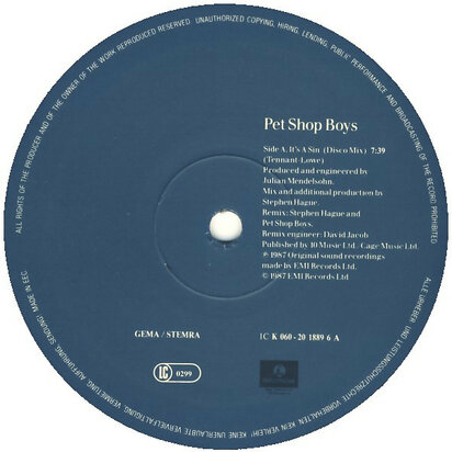 Pet Shop Boys - It's A Sin (Vinyl LP)