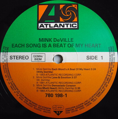 Mink DeVille - Each Song Is A Beat Of My Heart (Vinyl LP)