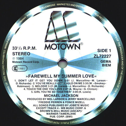 Michael Jackson - Farewell My Summer Love (Vinyl LP)