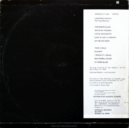Lightnin' Hopkins - The Texas Blues Man (Vinyl LP)