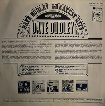 Dave Dudley - Greatest Hits (Vinyl LP)