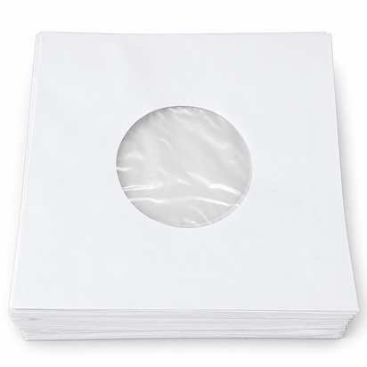White Paper Sleeves with inner foil for 7" Vinylsingles - 100 pieces