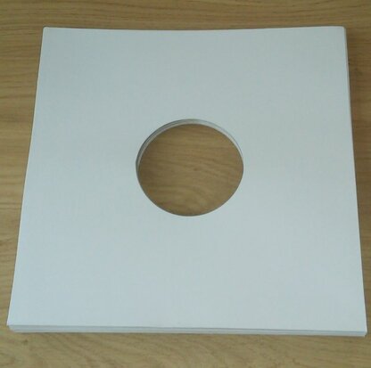 Cardboard LP cover white with centre hole - 10 pieces