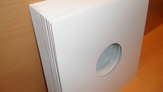 Cardboard LP cover white with centre hole - 10 pieces