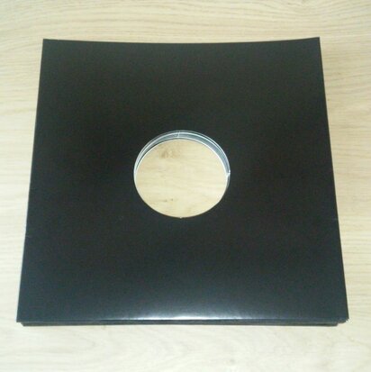 Cardboard LP cover black with centre hole - 10 pieces